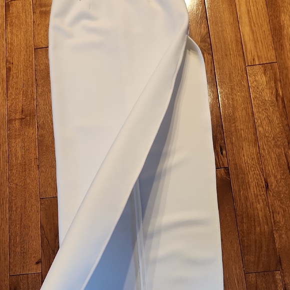 Fashion Nova White Strapless Embellished Maxi Dress with High Slit Size Small - Picture 5 of 8